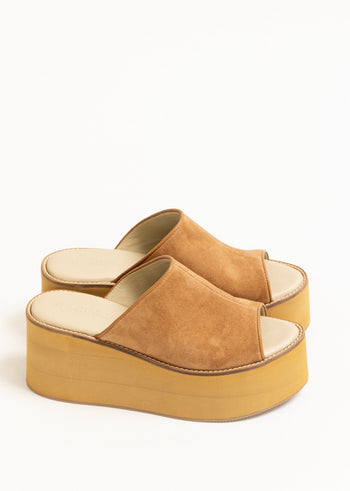 PLATAFORMA ALMUDENA - CAMEL GAMUZA